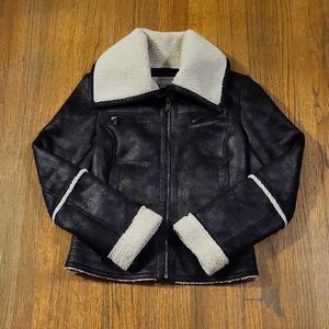 Marc New York Black Jacket with Cream Shearling